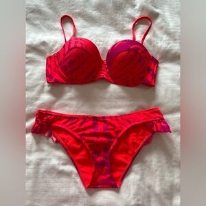 Roxy Red and Purple Bikini Set